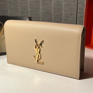 YSL Yves Saint Laurent Beige/Cream Hand Bag/Clutch (no strap)